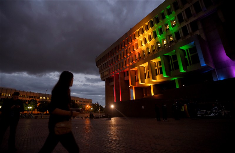 Landmarks around the world are lit up in the colors of the pride flag following the Orlando shooting. Tribute to Orlando Victims,Orlando Victims,Orlando shooting,Rainbow lights,Rainbow Colors,world Light Up in Rainbow Colors