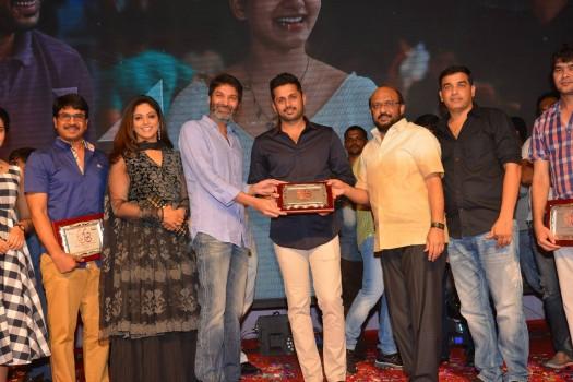 Nithiin, Trivikram Srinivas at A Aa sucess meet.