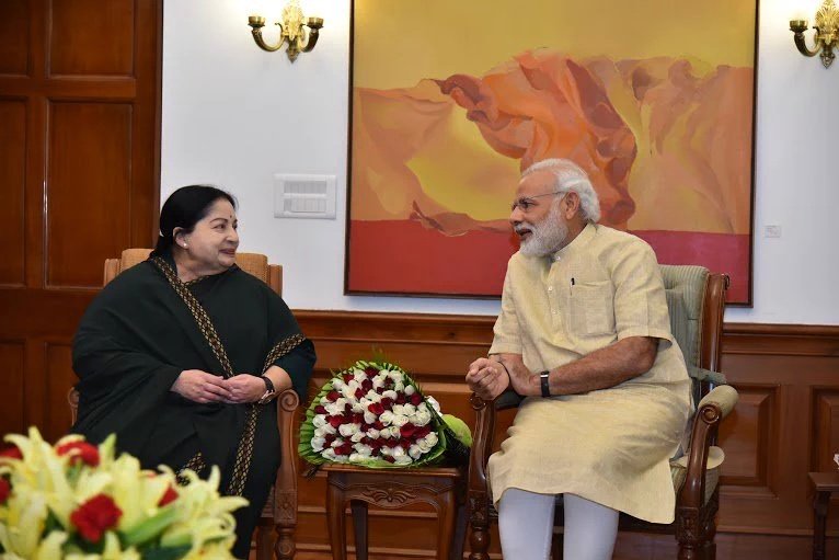 Tamil Nadu CM Jayalalithaa meets PM Narendra Modi. CM Jayalalithaa,Jayalalithaa,Jayalalithaa meets Modi,Jayalalithaa meets Narendra Modi,Narendra Modi