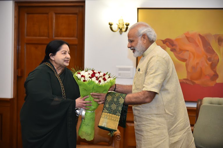 Tamil Nadu CM Jayalalithaa meets PM Narendra Modi. CM Jayalalithaa,Jayalalithaa,Jayalalithaa meets Modi,Jayalalithaa meets Narendra Modi,Narendra Modi
