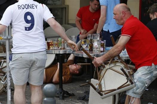 Soccer hooligans spar around France during Euro 2016.