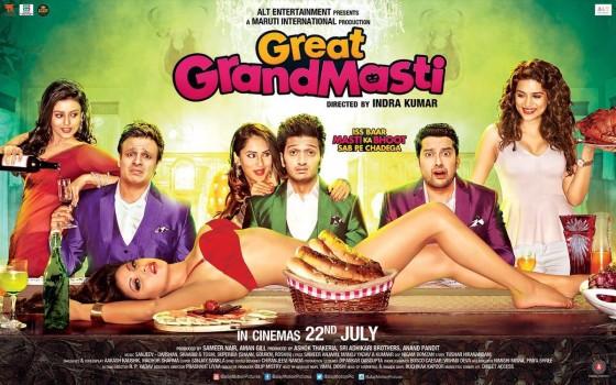 Check out the first look poster of Great Grand Masti starring Ritesh Deshmukh, Vivek Oberoi, Aftab Shivdasani, Urvashi Rautela, Pooja Bose in the lead role.