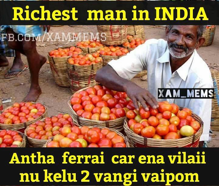 Funny memes on Tomato price goes viral in Tamil Nadu. Funny memes,Tomato price,tomato prices rise sharply,Tomato,Tomato memes,memes,facebook memes,funny memes