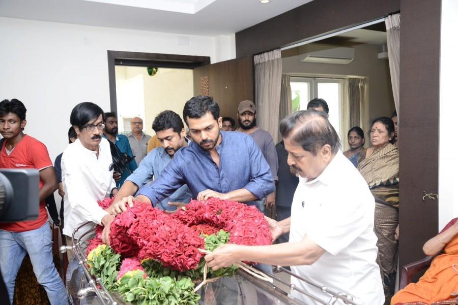 Celebrities like Suriya, Karthi, SivaKumar, Manobala, vairamuthu, KR. Vijaya, Prasanna with his wife Sneha pay homage to A.C Tirulokachandar. A.C Tirulokachandar,AC Tirulokachandar,Suriya,Karthi,SivaKumar,Tirulokachandar died,KR. Vijaya,Sneha,Prasanna
