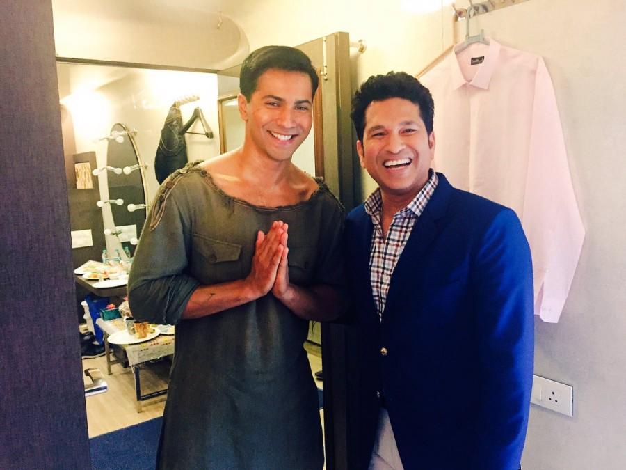 Actor Varun Dhawan, currently awaiting the release of his upcoming film Varun Dhawan,Sachin Tendulkar,Varun Dhawan meets Sachin Tendulkar,Dishoom,Dishoom actor,Dishoom actor Varun Dhawan,Sachin meets Varun Dhawan,Sachin