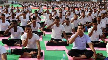 International Yoga Day,International Yoga Day 2016,International Yoga Day rehearsal,Yoga Day rehearsal,Chandigarh Yoga day rehearsal,Narendra Modi,PM Narendra Modi,modi,International Yoga Day celebrations,International Yoga Day pics,International Yoga Day