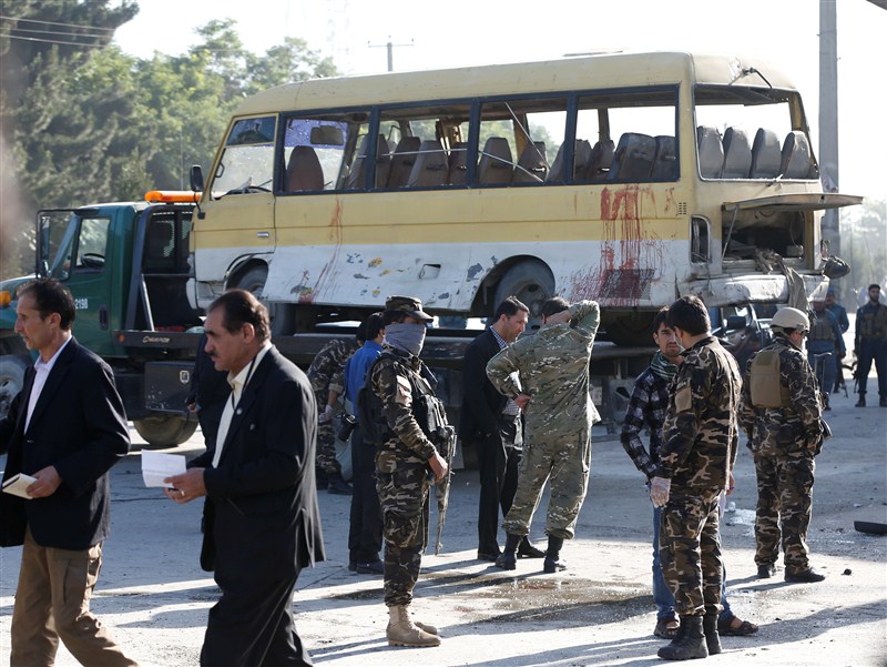 A suicide bomber struck a bus carrying security personnel in Afghanistan's capital Kabul on Monday. Kabul,Suicide bomber attacks bus in Kabul,Suicide bomber attacks,Suicide bomber,Kabul Suicide bomber,Kabul Suicide bomber attacks,Suicide bombing in Kabul kills 14 Nepalese security guards,14 Nepalese security guards,Suicide bombing in Kabul,Kabul Suicide
