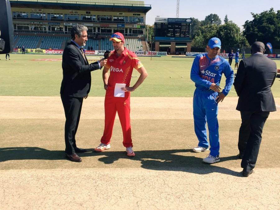 Zimbabwe have won the toss and elected to bat first. India vs Zimbabwe,India v Zimbabwe,India vs Zimbabwe 2016,Zim vs Ind,Ind vs Zim,Graeme Cremer,Dhoni,2nd T20,Ind vs Zim pics,Ind vs Zim images,Ind vs Zim photos,Ind vs Zim stills,Ind vs Zim pictures