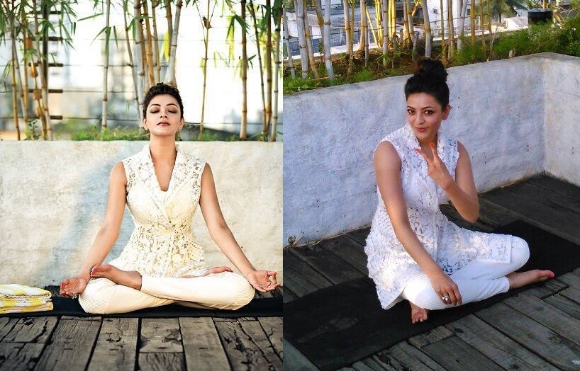 Kajal Aggarwal, Tamannaah, Anushka, Hansika and other south indian celebs doing Yoga. International yoga day,International yoga day 2016,celebs doing Yoga,South indian celebs doing Yoga,Kajal Aggarwal,Tamannaah,Anushka,Hansika,Amy Jackson,Anushka Shetty,Hansika Motwani,Ileana D'Cruz,Lissy,Mallika Sherawat,Shriya Saran