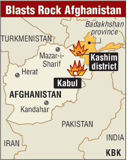 Blasts in Afghanistan Map