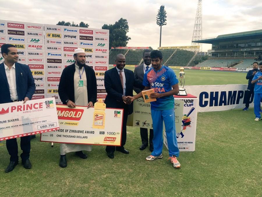 India overcame the last-minute blues to pip Zimbabwe by three runs in the third and final T20 International and pocket the series 2-1 at the Harare Sports Club on Wednesday. India,India v Zimbabwe,India beat Zimbabwe,T20I,India edge out Zimbabwe by 3 runs,Dhoni,Sran,T20 International,Elton Chigumbura,Kedar Jadhav