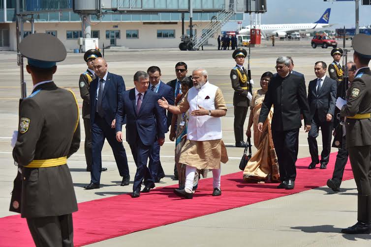 Prime Minister Narendra Modi arrived in the Uzbekistan capital on Thursday to attend the two-day Shanghai Cooperation Organisation (SCO) summit, that will kick off the process for India's absorption as a member of the grouping. Narendra Modi,Modi,PM Modi,Narendra Modi arrives in Tashkent for SCO summit,SCO summit,Shanghai Cooperation Organisation,Uzbekistan capital