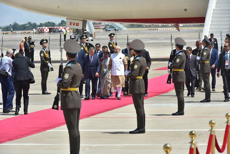 Prime Minister Narendra Modi arrived in the Uzbekistan capital on Thursday to attend the two-day Shanghai Cooperation Organisation (SCO) summit, that will kick off the process for India's absorption as a member of the grouping. Narendra Modi,Modi,PM Modi,Narendra Modi arrives in Tashkent for SCO summit,SCO summit,Shanghai Cooperation Organisation,Uzbekistan capital