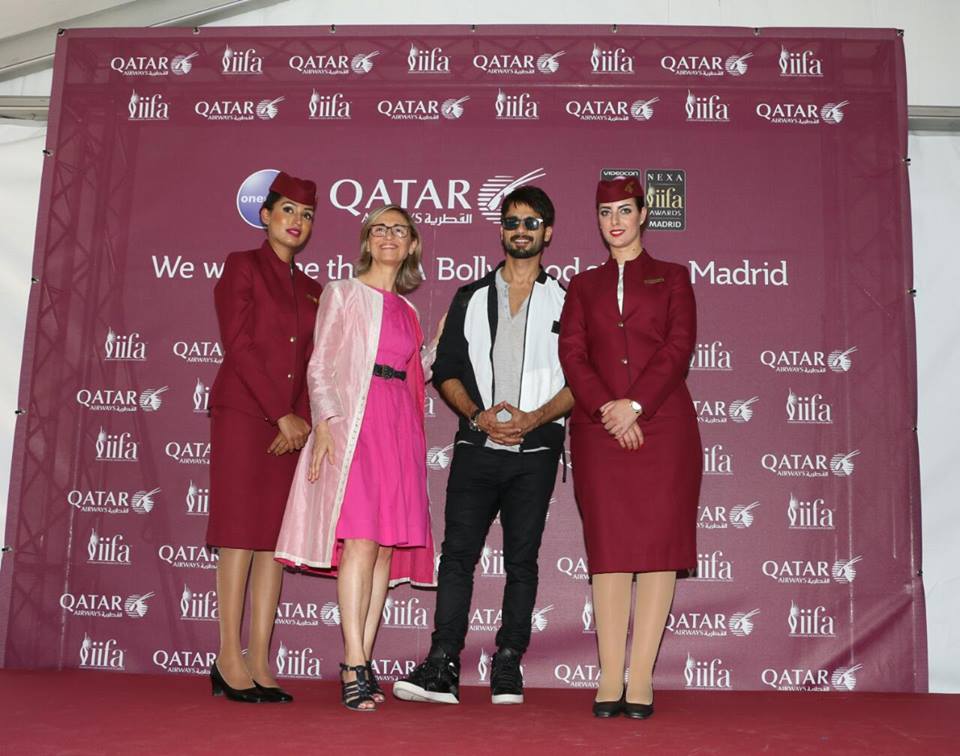 Qatar Airways, the official airline of the International Indian Film Academy 2016, welcomed the Bollywood celebrities with a burgundy carpet, the equivalent to Hollywood’s red carpet. IIFA 2016,IIFA 2016 live,Bollywood celebs IIFA 2016,Shahid Kapoor,Shilpa Shetty,Sonakshi Sinha,Bipasha Basu,Karan Singh Grover,IIFA 2016 pics,IIFA 2016 images,IIFA 2016 photos,IIFA 2016 stills,IIFA 2016 pictures