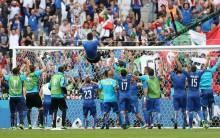 Italy dished out a classic performance to eliminate two-time defending champions Spain with a 2-0 win in the Euro football championship pre-quarterfinal at the Stade de France here on Monday.