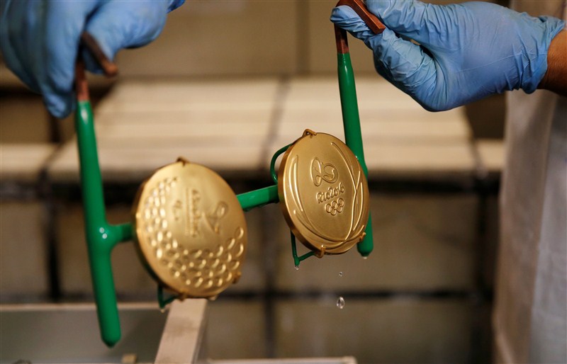 The medals that will be awarded at Rio are the most sustainable in Olympic history: much of the silver is recycled from old mirrors and X-ray plates; the gold is free of mercury. Olympic medal,Rio Olympic medal,Making a Rio Olympic medal,Olympic,Rio Olympics 2016,Rio 2016,Rio Gold medals,Rio Olympic winners,2016 rio olympics,Rio 2016 Olympic medals