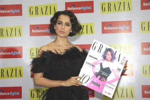 The Queen of Bollywood, Kangana Ranaut, recently launched the 100th issue of Grazia at Reliance Digital store in Juhu.