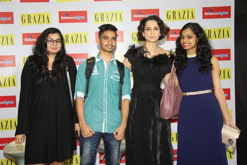 The Queen of Bollywood, Kangana Ranaut, recently launched the 100th issue of Grazia at Reliance Digital store in Juhu. Kangana Ranaut,Kangana Ranaut dazzles on the cover of Grazia's 100th Issue,Kangana Ranaut on Grazia's 100th Issue,Grazia's 100th Issue,actress Kangana Ranaut,Kangana Ranaut on Magazine,Kangana Ranaut pics,Kangana Ranaut images,Kangana Rana