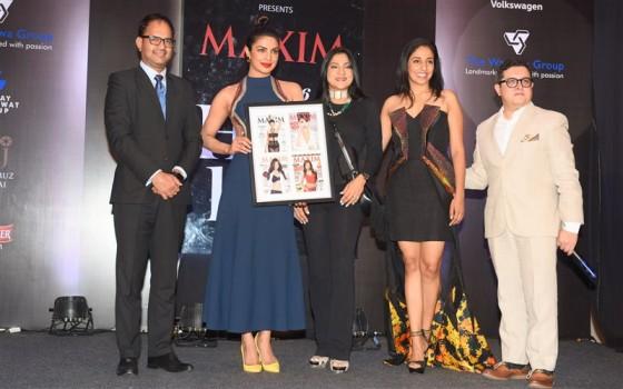 Bollywood actress Priyanka Chopra graces the launch of Maxim India cover.