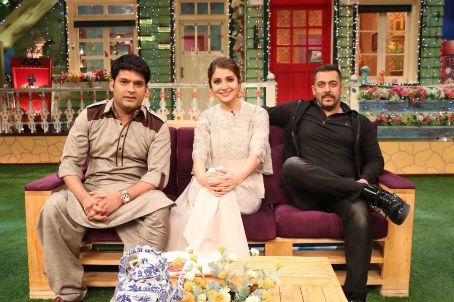 Bollywood actor Salman Khan, actress Anushka Sharma promote Sultan movie on 'The Kapil Sharma Show'. Salman Khan,Anushka Sharma,Salman Khan,Anushka Sharma promote Sultan movie on 'The Kapil Sharma Show',Salman Khan at The Kapil Sharma Show,Suttan on The Kapil Sharma Show,Sultan movie promotion,Sultan promotion pics,Sultan promotion images,Sult