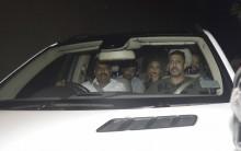 Bollywood actor Salman Khan attends Sultan special screening with Lulia Vantur at yashraj studios.