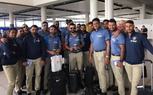 The Indian cricket team arrived here on Thursday for the four-match Test rubber against hosts West Indies, with the first match starting from July 21 at Antigua. Team India reaches West Indies,Team India reaches West Indies for Test series,Anil Kumble,Virat Kholi,Sir Vivian Richards Stadium,Virat Kohli and team,India vs West Indies,Ind v WI