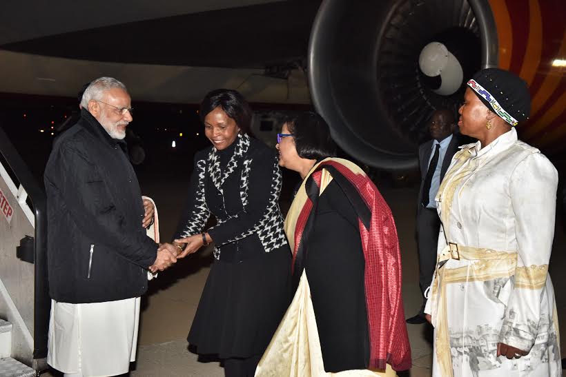 Prime Minister Narendra Modi on Thursday arrived in South Africa from Mozambique on the second leg of his four-nation African tour. Narendra Modi,Prime Minister Narendra Modi,Narendra Modi in South Africa,Modi in South Africa,Mozambique,Modi's African tour,Modi on African tour,African tour,PM Narendra Modi