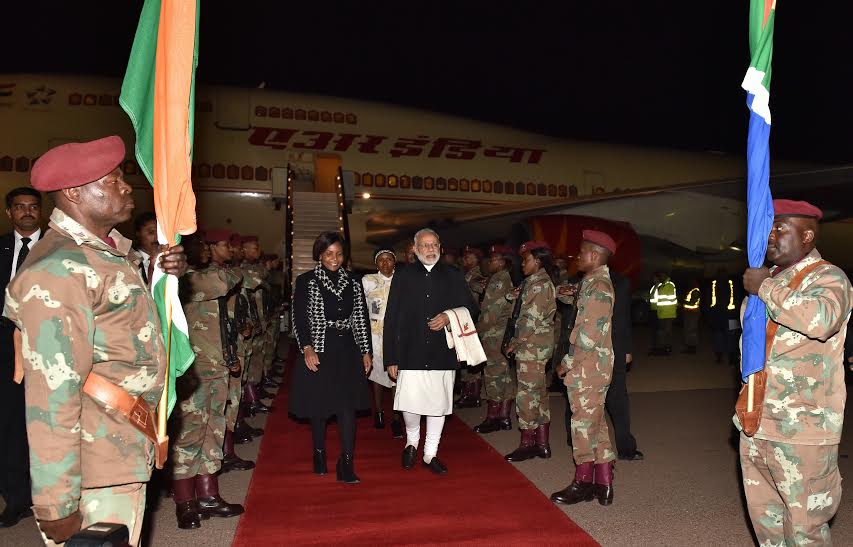 Prime Minister Narendra Modi on Thursday arrived in South Africa from Mozambique on the second leg of his four-nation African tour. Narendra Modi,Prime Minister Narendra Modi,Narendra Modi in South Africa,Modi in South Africa,Mozambique,Modi's African tour,Modi on African tour,African tour,PM Narendra Modi