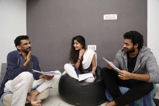 Actor Varun Tej, Sai Pallavi and Sekhar Kammula in Pre-production workshop.