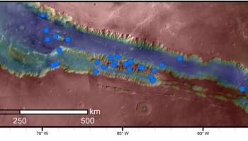 Mars' slope lineae could suggest liquid water,Blue dots,Mars,liquid water,liquid water on Mars,Mars liquid water,liquid water on mars pics