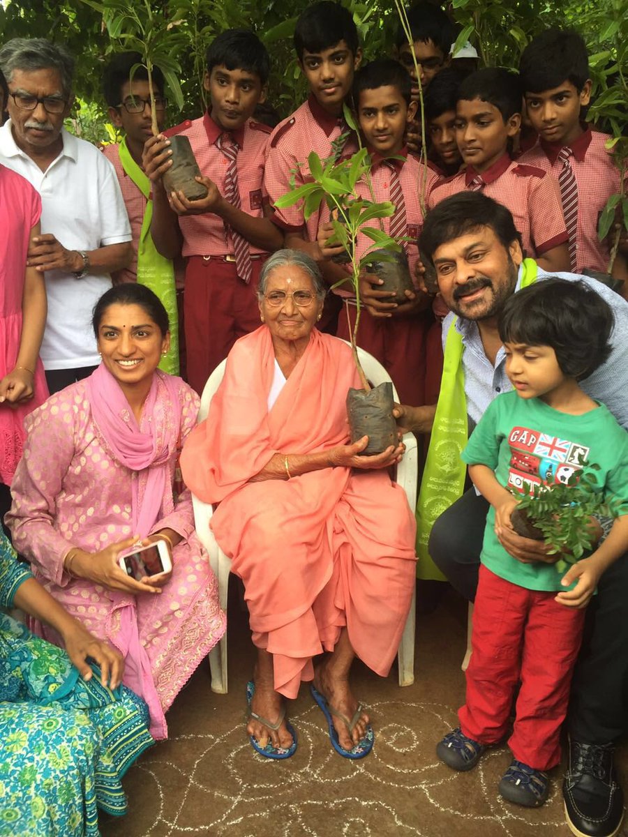 Telugu celebs like Chiranjeevi, Allu Arjun, Sneha Reddy and Ayaan plant saplings as part of Haritha Haram campaign. Chiranjeevi,Allu Arjun,Sneha Reddy,Ayaan,Allu Ayaan,Allu Arjun son Ayaan,Haritha Haram campaign,Allu Arjun with his son,Allu Arjun son,Allu Arjun latest pics,Allu Arjun latest images,Allu Arjun latest photos,Allu Arjun latest stills,Allu Arjun latest pict