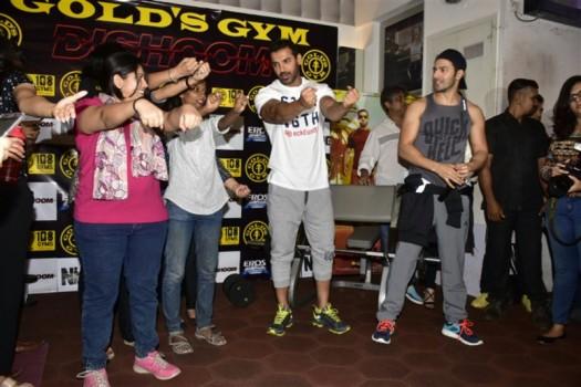 John Abraham and Varun Dhawan, both known for their fitness and physique rather had a fun interaction with the Ladies from the media world.
