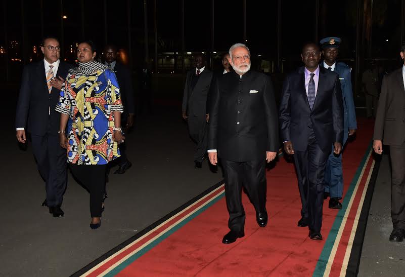 Prime Minister Narendra Modi on Monday left Kenya for India at the conclusion of his four-nation tour to Africa. Narendra Modi,PM Narendra Modi,Modi four-nation African tour,Modi on African tour,Modi in Kenya,modi reaches India,Modi in India,Narendra Modi pics,Narendra Modi images,Narendra Modi photos,Narendra Modi stills,Narendra Modi pictures