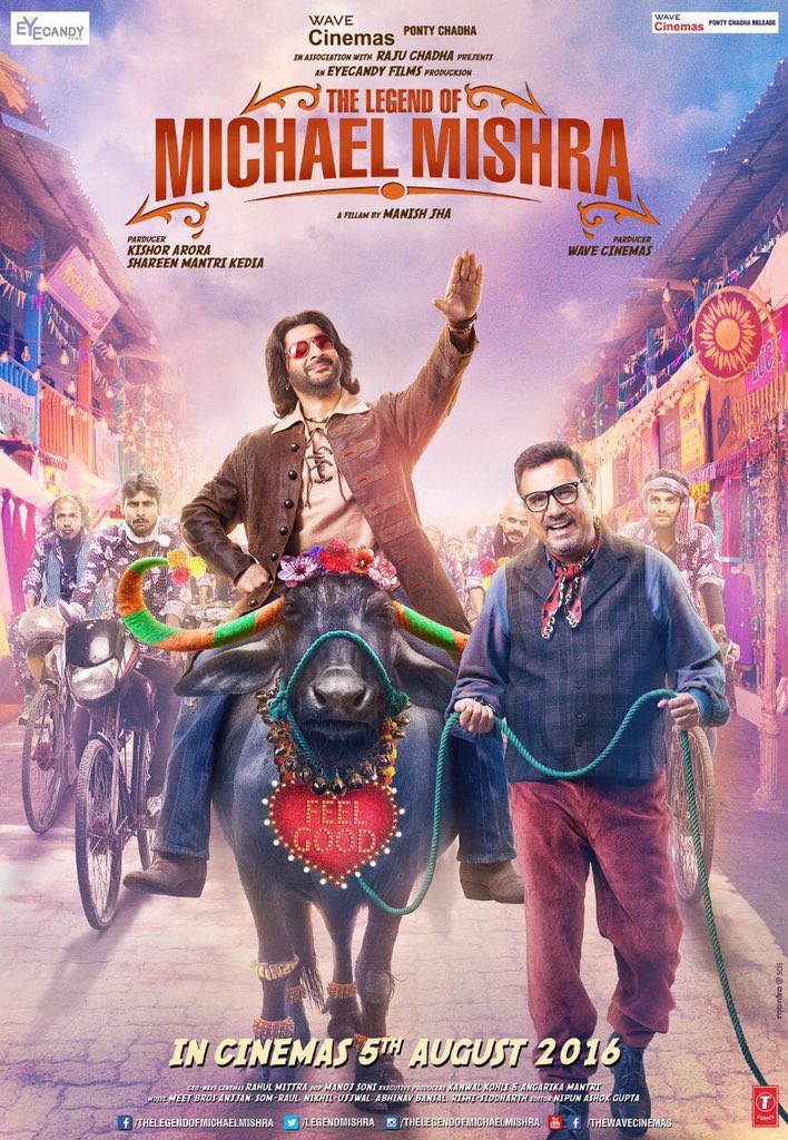 The Legend of Michael Mishra is an upcoming comedy directed by Manish Jha and Produced by Kishor Arora & Shareen Mantri Kedia. The film stars Arshad Warsi, Aditi Rao Hydari, Boman Irani and Kayoze Irani in the lead role. The Legend of Michael Mishra,The Legend of Michael Mishra first look poster,The Legend of Michael Mishra poster,Arshad Warsi,Aditi Rao Hydari,Boman Irani,Kayoze Irani,bollywood movie The Legend of Michael Mishra