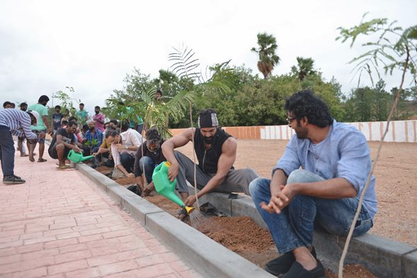 Actor Prabhas, Rana Daggubati, SS Rajamouli participated in the Telangana government's Haritha Haram campaign and planted saplings in Ramoji Film City. Prabhas,Rana Daggubati,Rajamouli,Haritha Haram campaign,Haritha Haram,Prabhas at Haritha Haram campaign,Rana Daggubati at Haritha Haram campaign,Haritha Haram campaign pics,Haritha Haram campaign images,Haritha Haram campaign photos,Haritha Haram campaign