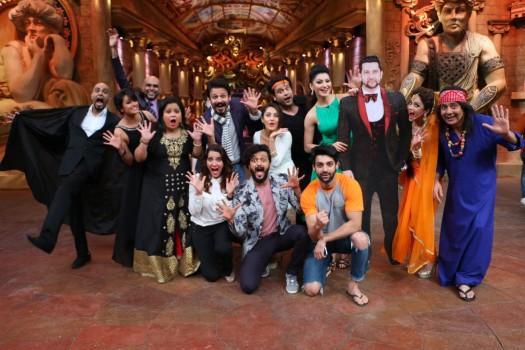 Vivek Oberoi, Urvashi Rautela, Indra Kumar, Riteish Deshmukh, Aftab Shivdasani promotes Great Grand Masti movie on The Kapil Sharma Show.
