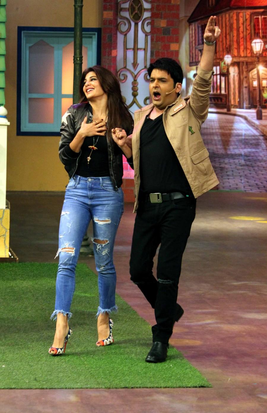 Actors John Abraham, Varun Dhawan and Jacqueline Fernandez were seen having a gala time on the sets of John Abraham,Varun Dhawan,Jacqueline Fernandez,The Kapil Sharma Show,dishoom promotions,Dishoom movie promotions,The Kapil Sharma show,Kapil Sharma