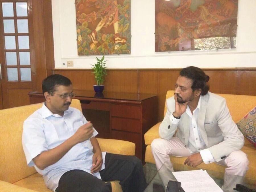 Actor Irrfan Khan met Delhi Chief Minister Arvind Kejriwal here on Tuesday as a common man of the country and put to him several questions on changes in the nation's political system and about freedom of expression. Irrfan Khan meets Arvind Kejriwal,Irrfan Khan,Arvind Kejriwal,Madaari actor Irrfan Khan,aam aadmi,Irrfan Khan with Arvind Kejriwal,Irrfan Khan met Arvind Kejriwal,Irrfan Khan and Arvind Kejriwal,Irrfan Khan and Arvind Kejriwal pics,Irrfan Khan and Arvind