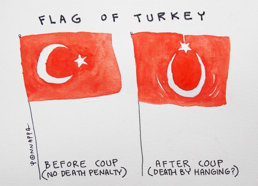 IBTimes Cartoon Turkey coup,death penalty,death by hanging,Istanbul,Turkey President Recep Tayyip Erdogan