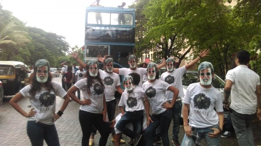 The film production team has already launched its on-ground promotions for Kabali,rajinikanth kabali,Kabali release,Kabali fans,Rajinikanth,Rajinikanth fans,Kabali bus,Rajinikanth fans in Mumbai,Kabali in Mumbai,Kabali review,Kabali movie review,Kabali pics,Kabali images,Kabali photos,Kabali stills,Kabali pictures