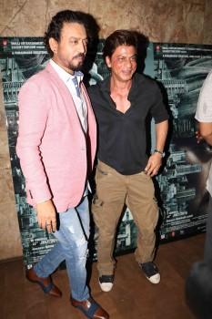 Bollywood celebs like Shahrukh Khan, Dia Mirza, Kriti Sanon, Tisca Chopra, Kangana Ranaut, Neha Sharma, Tabu, Amitabh Bachchan, Imtiaz Ali, Zarine Khan, Daisy Shah, Neha Sharma, Bhumi Pednekar, Jackky Bhagnani, Makarand Deshpande & others at the special screening of 'Madaari'.