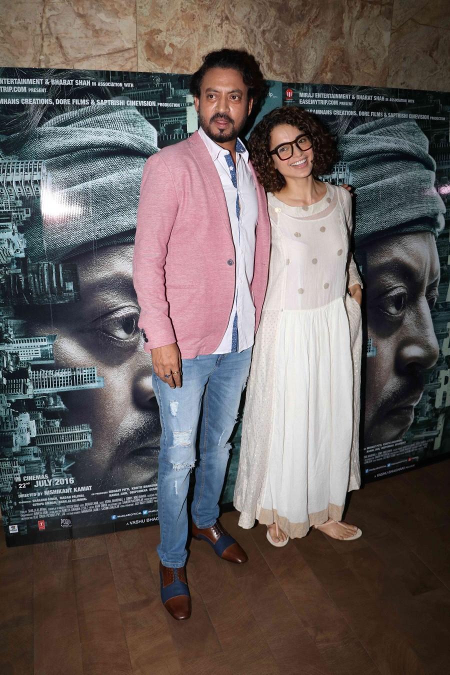 Bollywood celebs like Shahrukh Khan, Dia Mirza, Kriti Sanon, Tisca Chopra, Kangana Ranaut, Neha Sharma, Tabu, Amitabh Bachchan, Imtiaz Ali, Zarine Khan, Daisy Shah, Neha Sharma, Bhumi Pednekar, Jackky Bhagnani, Makarand Deshpande & others at the special screening of 'Madaari'. Madaari,Madaari special screening,Shahrukh Khan,Dia Mirza,Kriti Sanon,Tisca Chopra,Kangana Ranaut,Neha Sharma,Tabu,Amitabh Bachchan,Imtiaz Ali,Zarine Khan,Daisy Shah,Neha Sharma,Bhumi Pednekar,Madaari special screening pics,Madaari special screening image