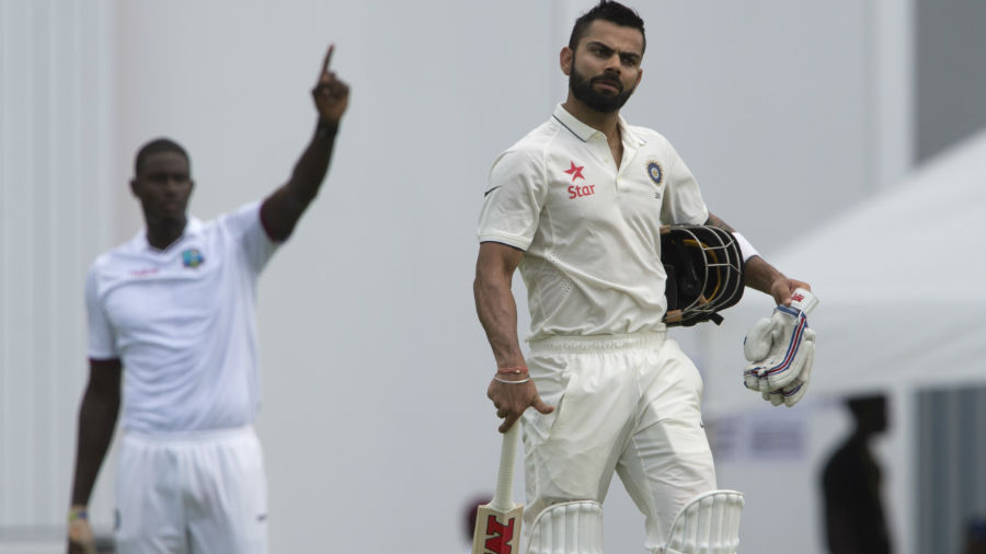 Leading from the front, skipper Virat Kohli smashed his 12th Test century to guide India to an impressive 302/4 at stumps on the opening day of the first Test against the West Indies at the Sir Viv Richards stadium here on Thursday. Virat Kohli,virat kohli captain,Virat Kohli hits 100,India vs WI,Ind vs WI,WI vs Ind,302/4,Test against,West Indies,Sir Viv Richards stadium