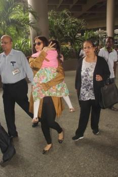 Bollywood actress Aishwarya Rai Bachchan and Deepika Padukone spotted at airport.