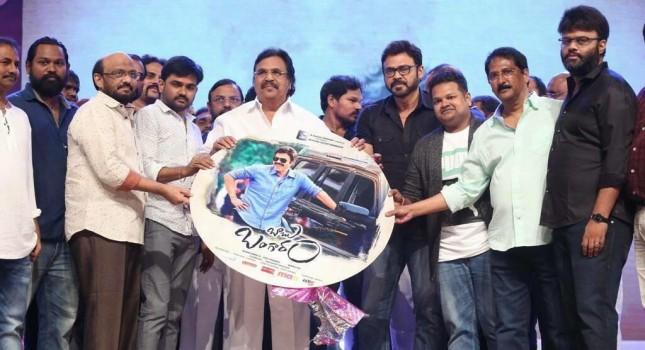 Venkatesh, Lavanya Tripathi at Babu Bangaram audio launch.