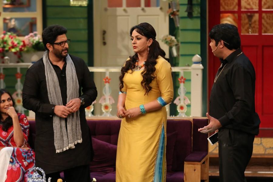 Actor Arshad Warsi and his wife Maria Goretti on the sets of The Kapil Sharma Show. Arshad Warsi,Maria Goretti,The Kapil Sharma Show,Arshad Warsi and wife Maria Goretti,Arshad Warsi and Maria Goretti,Sony Entertainment Television,The Kapil Sharma Show on the sets