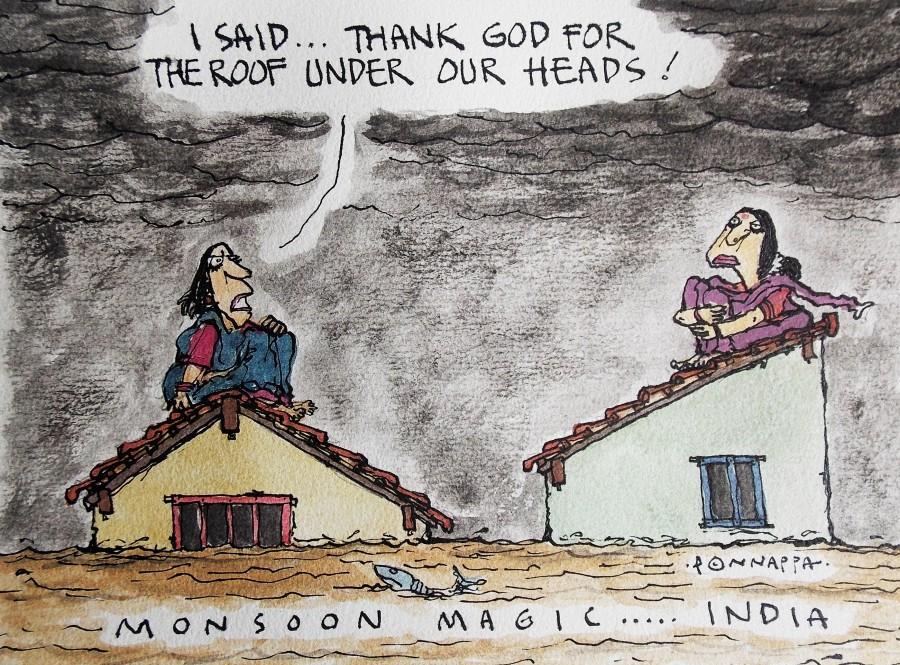 IBTimes Cartoon Monsoon,Floods,Rainy season