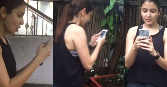 Bollywood actress Anushka Sharma is Hooked on to Pokemon Go. Anushka Sharma,Anushka Sharma is Hooked on to Pokemon Go,Anushka Sharma playing Pokemon Go,Anushka Sharma Pokemon Go,Pokemon Go,Pokemon Go fever,Pokemon Go game