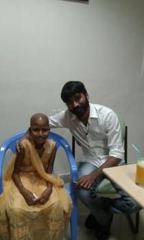 South Indian actor Dhanush meets blood cancer patient Kotiswari.
