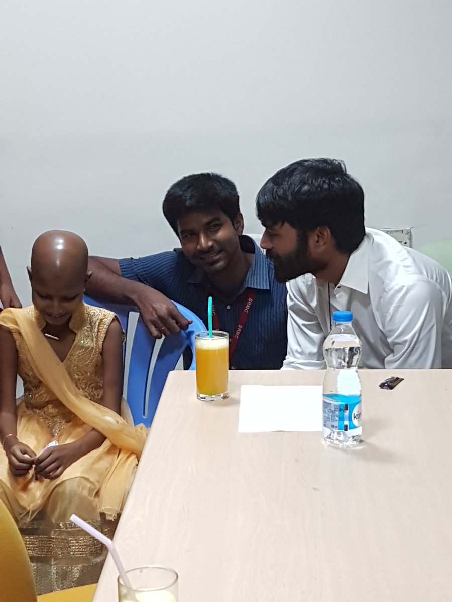 South Indian actor Dhanush meets blood cancer patient Kotiswari. Dhanush,Dhanush meets blood cancer patient Kotiswari,Dhanush meets Kotiswari,Kotiswari blood cancer patient,actor Dhanush,Dhanush latest pics,Dhanush latest images,Dhanush latest photos,Dhanush latest stills,Dhanush latest pictures